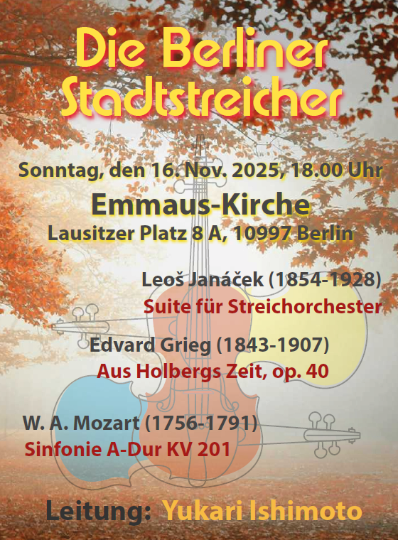 Unser kommendes Konzert in der Emmaus-Kirche
